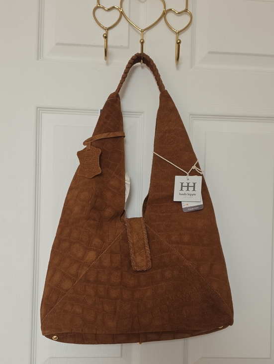 Haute Hippie Handbags - Haute Hippie Cognac Suede Shoulder Hobo